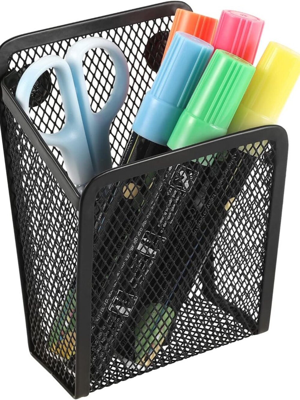 Magnetic Pencil Holder,Mesh Stainless Steel Pen Basket, Metal Writing Utensil St